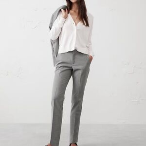 Banana Republic Slim Straight Dress Pants in Light Gray
